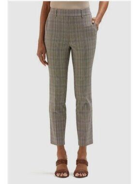 Rafaella Women's Pants  Pull-On Stretch Pant Warm Taupe Plaid Size 4